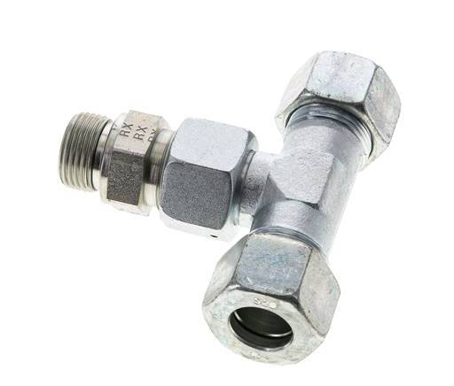 20S & M27x2 Racor en T de acero galvanizado con rosca macho 400 bar Ajustable ISO 8434-1