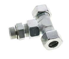 25S y M33x2 Racor en T de acero galvanizado con rosca macho 400 bar Ajustable ISO 8434-1