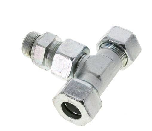 25S y M33x2 Racor en T de acero galvanizado con rosca macho 400 bar Ajustable ISO 8434-1
