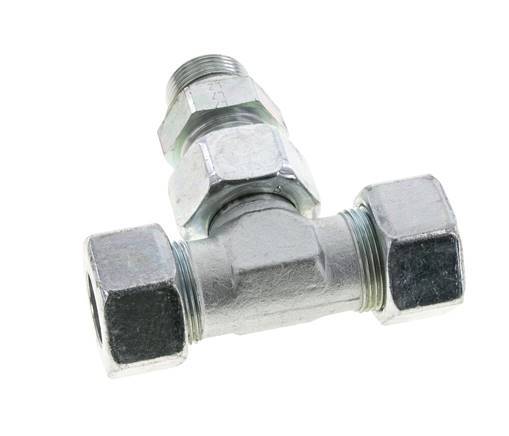 25S y M33x2 Racor en T de acero galvanizado con rosca macho 400 bar Ajustable ISO 8434-1