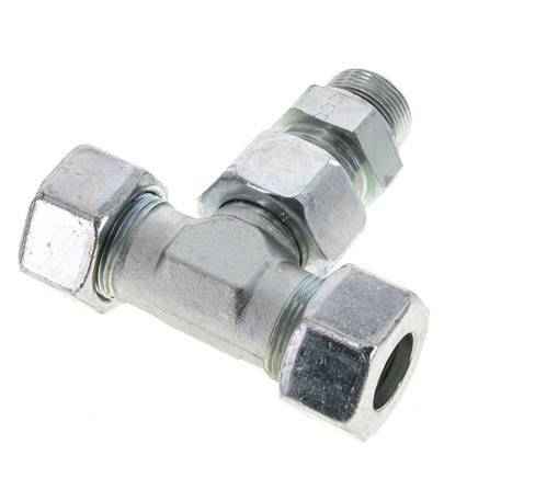 25S y M33x2 Racor en T de acero galvanizado con rosca macho 400 bar Ajustable ISO 8434-1