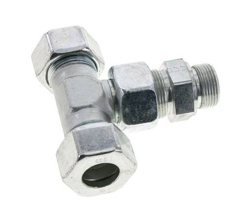 25S y M33x2 Racor en T de acero galvanizado con rosca macho 400 bar Ajustable ISO 8434-1