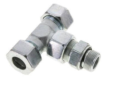 25S y M33x2 Racor en T de acero galvanizado con rosca macho 400 bar Ajustable ISO 8434-1