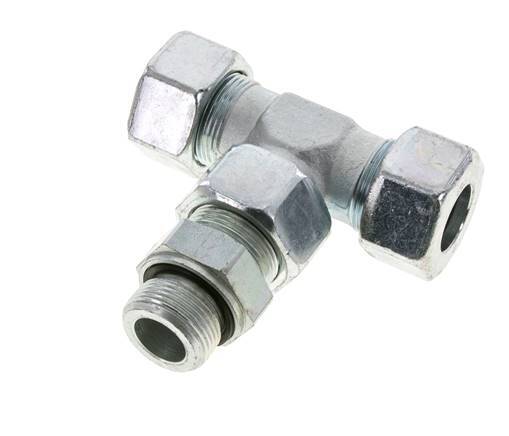 25S y M33x2 Racor en T de acero galvanizado con rosca macho 400 bar Ajustable ISO 8434-1