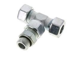 25S y M33x2 Racor en T de acero galvanizado con rosca macho 400 bar Ajustable ISO 8434-1