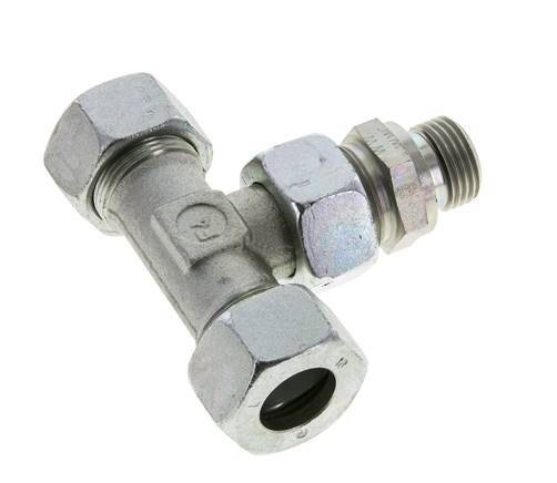 Accesorio de corte en T de acero 18L y G1/2'' con rosca macho 315 bar ajustable ISO 8434-1