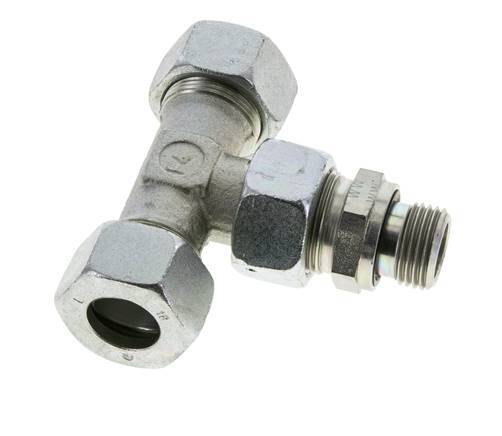 Accesorio de corte en T de acero 18L y G1/2'' con rosca macho 315 bar ajustable ISO 8434-1