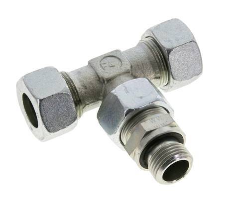 Accesorio de corte en T de acero 18L y G1/2'' con rosca macho 315 bar ajustable ISO 8434-1