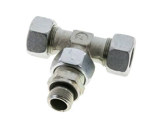 Accesorio de corte en T de acero 18L y G1/2'' con rosca macho 315 bar ajustable ISO 8434-1