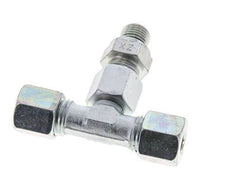 Racor de corte en T de acero galvanizado 8S y G1/4'' con rosca macho 630 bar ajustable ISO 8434-1