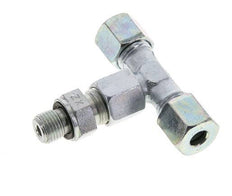 Racor de corte en T de acero galvanizado 8S y G1/4'' con rosca macho 630 bar ajustable ISO 8434-1