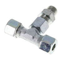10S y G3/8'' Racor en T de acero galvanizado con rosca macho 630 bar ajustable ISO 8434-1