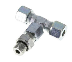 10S y G3/8'' Racor en T de acero galvanizado con rosca macho 630 bar ajustable ISO 8434-1
