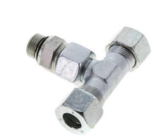 Accesorio de corte en T de acero galvanizado 16S y G1/2'' con rosca macho 400 bar ajustable ISO 8434-1