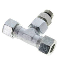 Accesorio de corte en T de acero galvanizado 16S y G1/2'' con rosca macho 400 bar ajustable ISO 8434-1