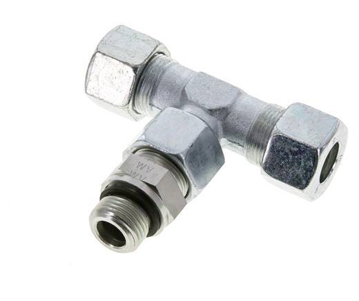 Accesorio de corte en T de acero galvanizado 16S y G1/2'' con rosca macho 400 bar ajustable ISO 8434-1