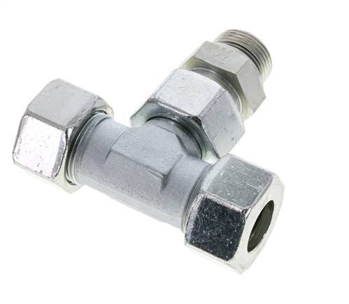 25S & G1'' Accesorio de corte en T de acero galvanizado con rosca macho 400 bar ajustable ISO 8434-1