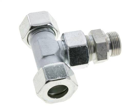 25S & G1'' Accesorio de corte en T de acero galvanizado con rosca macho 400 bar ajustable ISO 8434-1