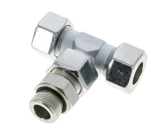 25S & G1'' Accesorio de corte en T de acero galvanizado con rosca macho 400 bar ajustable ISO 8434-1