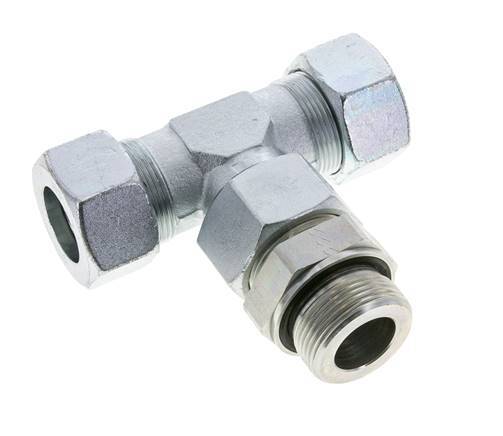 30S y G1-1/4'' Racor en T de acero galvanizado con rosca macho 400 bar ajustable ISO 8434-1