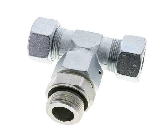 30S y G1-1/4'' Racor en T de acero galvanizado con rosca macho 400 bar ajustable ISO 8434-1