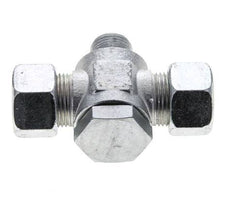 15L & M18x1.5 Zink plated Steel Tee Swivel Joint Cutting Fitting with Male Threads 315 bar ISO 8434-1