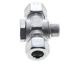 15L & M18x1.5 Zink plated Steel Tee Swivel Joint Cutting Fitting with Male Threads 315 bar ISO 8434-1