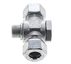 15L & M18x1.5 Zink plated Steel Tee Swivel Joint Cutting Fitting with Male Threads 315 bar ISO 8434-1