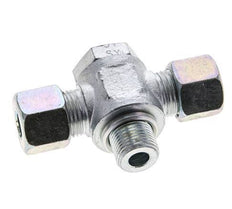 10S & G3/8'' Zink plated Steel Tee Swivel Joint Cutting Fitting with Male Threads 400 bar ISO 8434-1