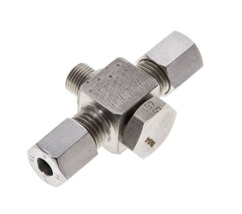 6L & G1/8'' Stainless Steel Tee Swivel Joint Cutting Fitting with Male Threads 315 bar ISO 8434-1