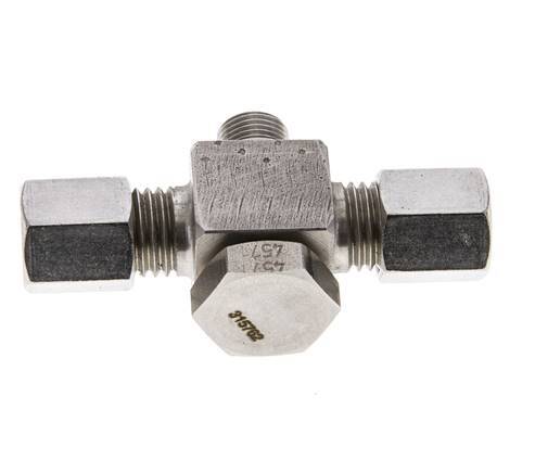 6L & G1/8'' Stainless Steel Tee Swivel Joint Cutting Fitting with Male Threads 315 bar ISO 8434-1