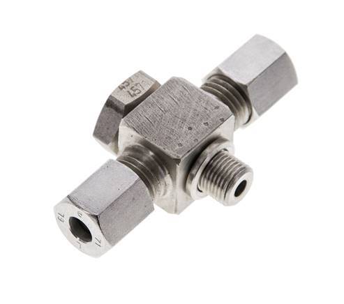 6L & G1/8'' Stainless Steel Tee Swivel Joint Cutting Fitting with Male Threads 315 bar ISO 8434-1