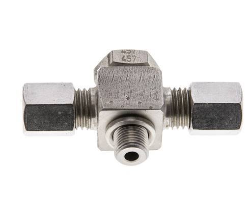 6L & G1/8'' Stainless Steel Tee Swivel Joint Cutting Fitting with Male Threads 315 bar ISO 8434-1