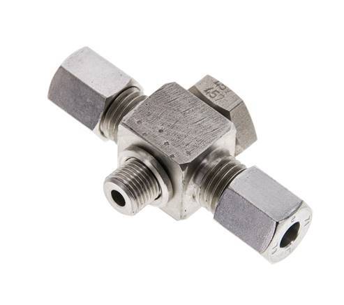 6L & G1/8'' Stainless Steel Tee Swivel Joint Cutting Fitting with Male Threads 315 bar ISO 8434-1