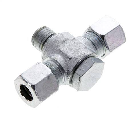 10L & M14x1.5 Racor en T giratorio de acero zincado con rosca macho 315 bar NBR ISO 8434-1