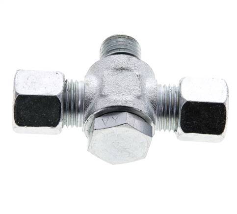 10L & M14x1.5 Racor en T giratorio de acero zincado con rosca macho 315 bar NBR ISO 8434-1
