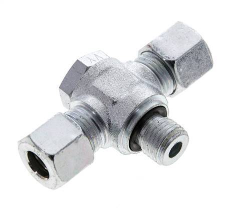 10L & M14x1.5 Racor en T giratorio de acero zincado con rosca macho 315 bar NBR ISO 8434-1
