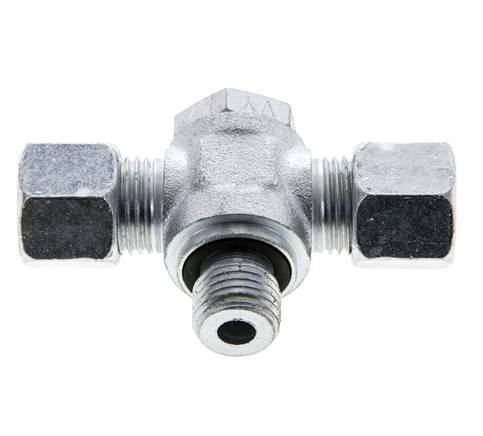 10L & M14x1.5 Racor en T giratorio de acero zincado con rosca macho 315 bar NBR ISO 8434-1
