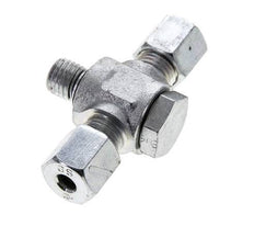 6S & M12x1,5 Racor giratorio en T de acero zincado con rosca macho 400 bar NBR ISO 8434-1