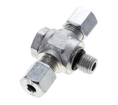 6S & M12x1,5 Racor giratorio en T de acero zincado con rosca macho 400 bar NBR ISO 8434-1