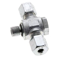 6S & M12x1,5 Racor giratorio en T de acero zincado con rosca macho 400 bar NBR ISO 8434-1