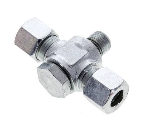 10L & G1/4'' Racor giratorio en T de acero zincado con rosca macho 315 bar NBR ISO 8434-1
