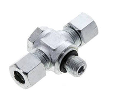10L & G1/4'' Racor giratorio en T de acero zincado con rosca macho 315 bar NBR ISO 8434-1