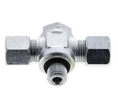 10L & G1/4'' Racor giratorio en T de acero zincado con rosca macho 315 bar NBR ISO 8434-1
