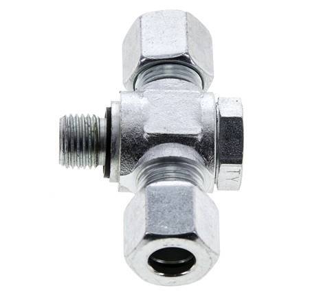 10L & G1/4'' Racor giratorio en T de acero zincado con rosca macho 315 bar NBR ISO 8434-1