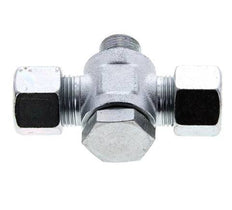 12S & G3/8'' Racor giratorio en T de acero zincado con rosca macho 400 bar NBR ISO 8434-1