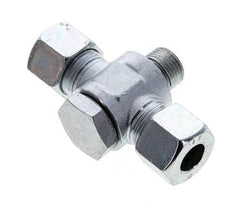 12S & G3/8'' Racor giratorio en T de acero zincado con rosca macho 400 bar NBR ISO 8434-1