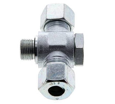 12S & G3/8'' Racor giratorio en T de acero zincado con rosca macho 400 bar NBR ISO 8434-1