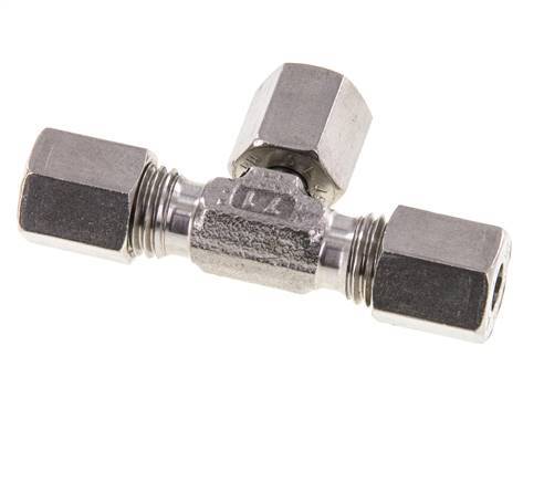 Racor de corte en T de acero inoxidable 6L con rótula 315 bar ajustable ISO 8434-1