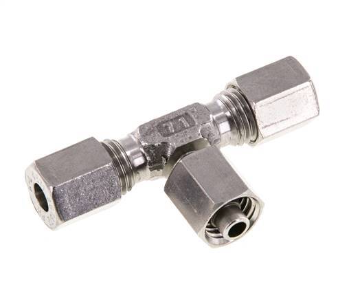Racor de corte en T de acero inoxidable 6L con rótula 315 bar ajustable ISO 8434-1